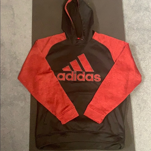 red and black adidas sweater